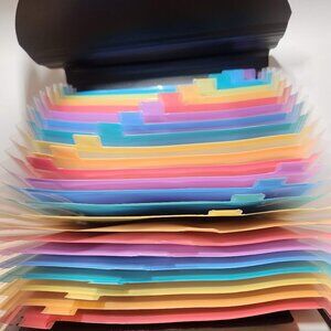NEW 24 Pockets Expanding File Folder with Blank Labels Accordion File Organizer